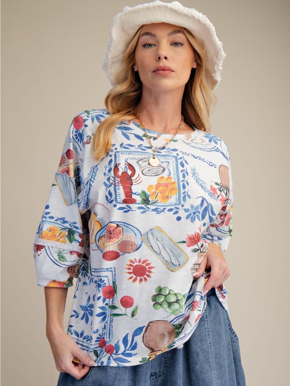 E41 Easel Fresh Market Slub Top